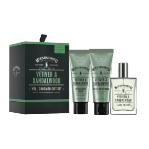 Coffret Soin Homme Vetiver & Sandalwood Well Groomed Gift Set The Scottish Fine Soaps Company